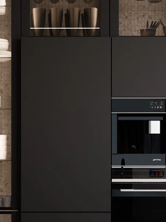 Cocina K4 a medida en Cádiz: acabado Velvet extramate — Rosso Home Design