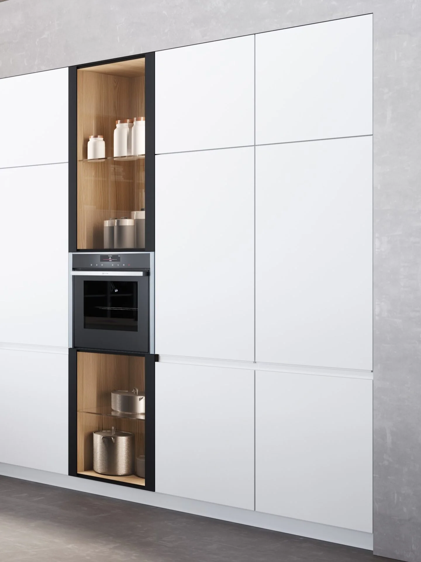 Cocina K5 a medida en Cádiz: tirador gola integrado y madera — Rosso Home Design