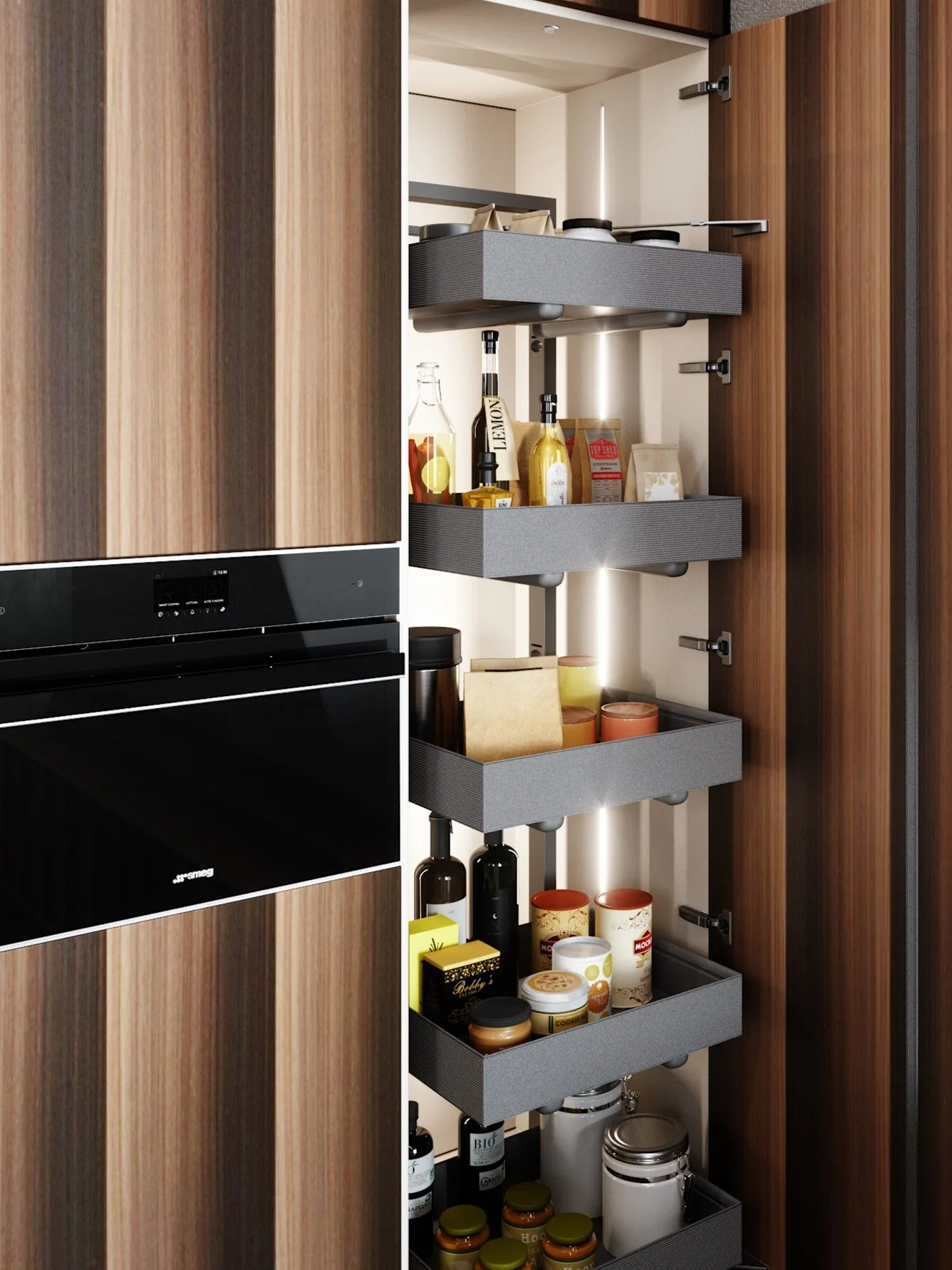 Cocina K8 a medida en Cádiz: isla central protagonista — Rosso Home Design